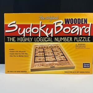 The Original SUDOKU WOODEN BOARD Puzzle Game COMPLETE Smart Minds